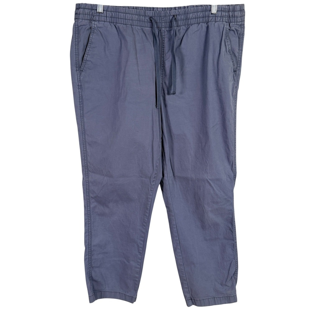 L.L.Bean Favorite Fit Lakewashed Chino Pants Women 16 Reg Blue Organic Cotton
